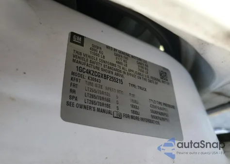 2011 Chevrolet Silverado K3500 from USA, damaged, VIN 1GC4KZCGXBF255215